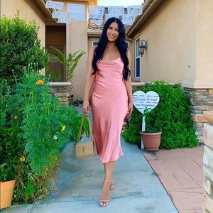 Socialite Satin Midi Dress